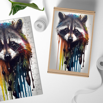 Dřevěné puzzle Graffiti mýval