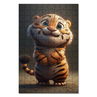 Dřevěné puzzle Animovaný tygr