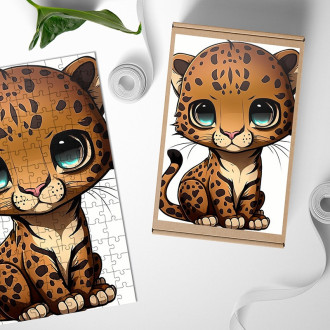 Dřevěné puzzle Malý levhart