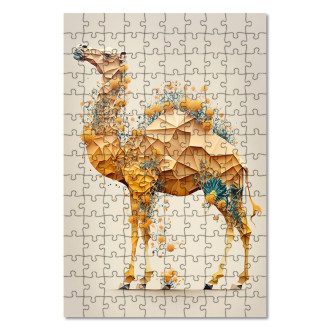 Dřevěné puzzle Květinový velbloud
