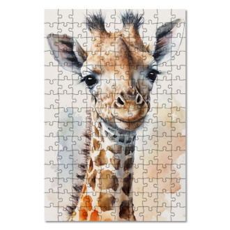 Dřevěné puzzle Akvarelová žirafa