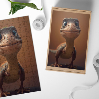 Dřevěné puzzle Roztomilý dinosaur