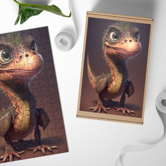 Dřevěné puzzle Animovaný dinosaur