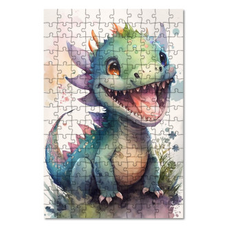 Dřevěné puzzle Akvarelový drak