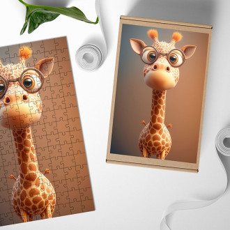 Dřevěné puzzle Animovaná žirafa