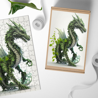 Dřevěné puzzle Přírodní drak