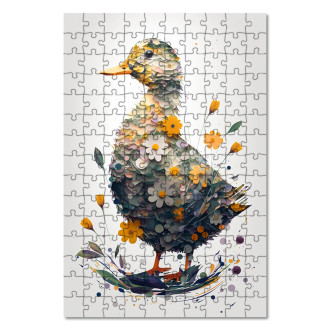 Dřevěné puzzle Květinová kachna