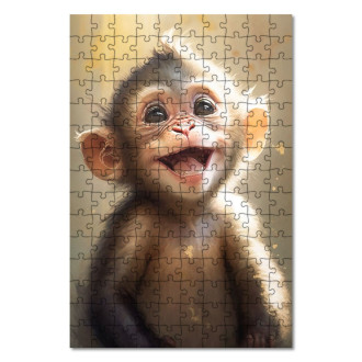 Dřevěné puzzle Akvarelová opice