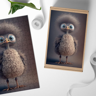 Dřevěné puzzle Animovaný pštros