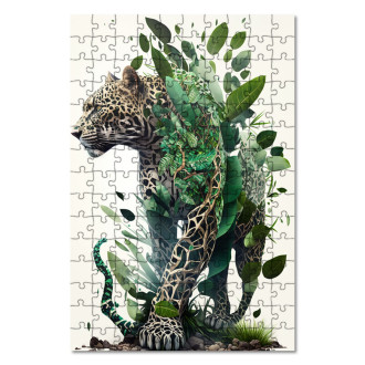 Dřevěné puzzle Přírodní leopard