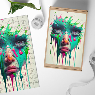 Dřevěné puzzle Graffiti tvář