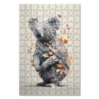 Dřevěné puzzle Květinová koala