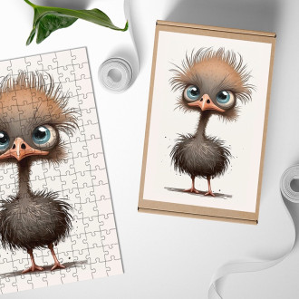 Dřevěné puzzle Malý pštros