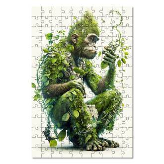 Dřevěné puzzle Přírodní opice