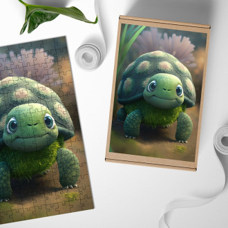 Dřevěné puzzle Animovaná želva