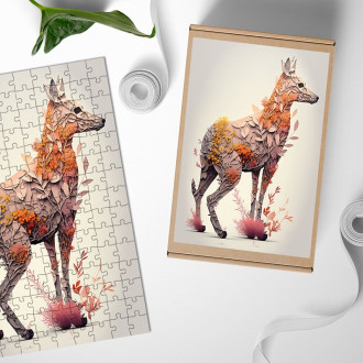 Dřevěné puzzle Květinová srna