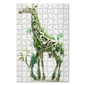 Dřevěné puzzle Přírodní žirafa