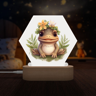 Dětská lampička Mládě žáby v květinách