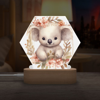 Dětská lampička Mládě koaly v květinách