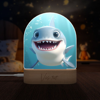 Dětská lampička Roztomilý animovaný žralok
