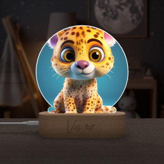 Dětská lampička Roztomilý animovaný leopard