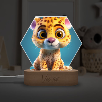 Dětská lampička Roztomilý animovaný leopard