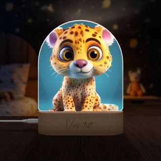 Dětská lampička Roztomilý animovaný leopard