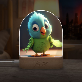 Dětská lampička Roztomilý animovaný papoušek