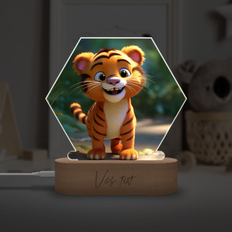 Dětská lampička Roztomilý animovaný tygr