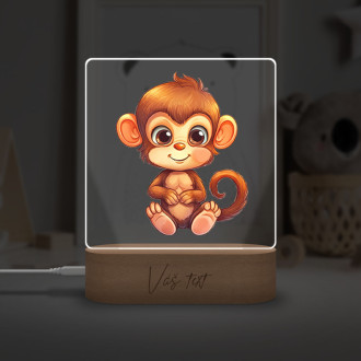 Dětská lampička Kreslená Opice transparentní