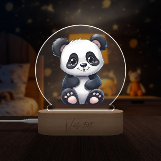 Dětská lampička Kreslená Panda transparentní