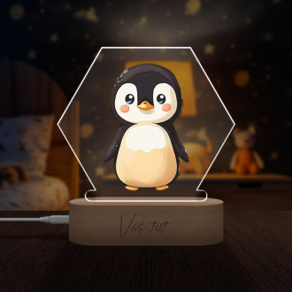 Dětská lampička Malý tučňák transparentní
