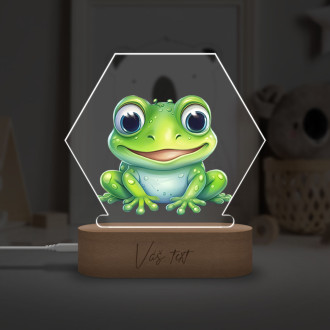 Dětská lampička Kreslená Žabka transparentní
