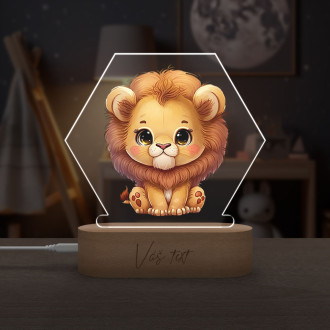 Dětská lampička Malý lev transparentní
