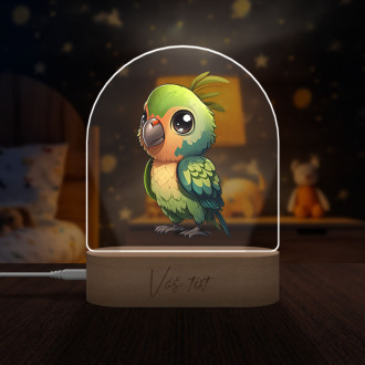 Dětská lampička Malý papoušek transparentní