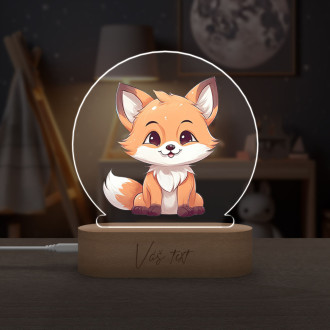 Dětská lampička Kreslená Liška transparentní