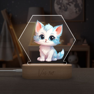 Dětská lampička Kreslená Kočka transparentní