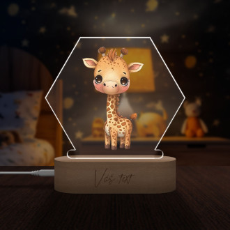 Dětská lampička Malá žirafa transparentní
