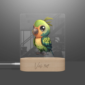 Dětská lampička Malý papoušek transparentní