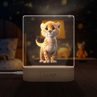 Dětská lampička Animovaný gepard transparentní