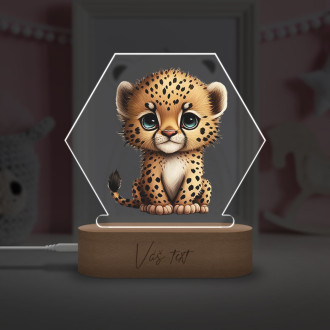 Dětská lampička Malý gepard transparentní