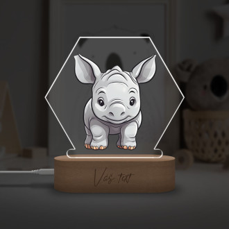 Dětská lampička Kreslený Nosorožec transparentní