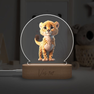 Dětská lampička Animovaný gepard transparentní