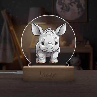 Dětská lampička Kreslený Nosorožec transparentní