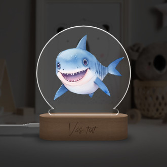 Dětská lampička Kreslený Žralok transparentní