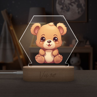 Dětská lampička Kreslený Medvěd transparentní