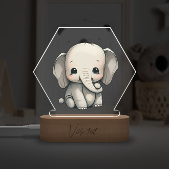 Dětská lampička Malý slon transparentní