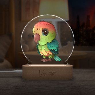 Dětská lampička Kreslený Papoušek transparentní