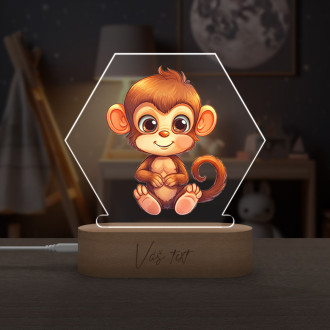 Dětská lampička Kreslená Opice transparentní