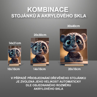 Akrylové sklo Roztomilý animovaný sněžný leopard